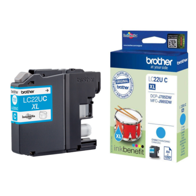 Picture of Genuine Brother LC22U High Capacity Cyan Ink Cartridge