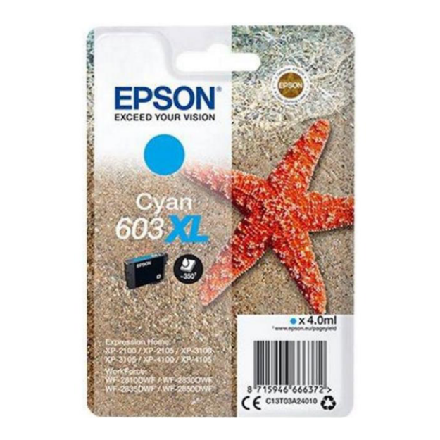 Picture of Genuine Epson 603XL Cyan Ink Cartridge