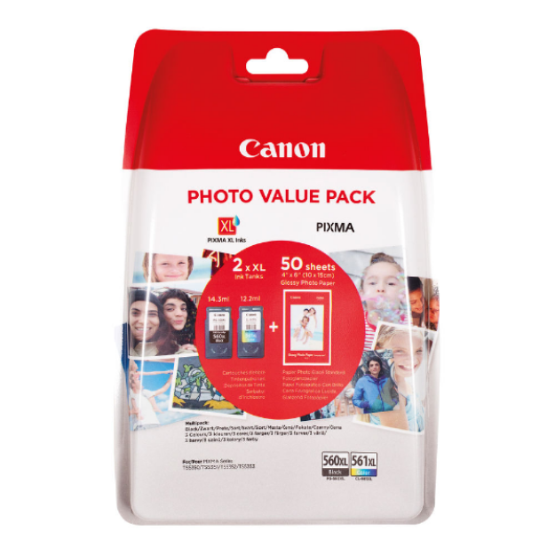 Picture of OEM Canon PG-560XL / CL-561XL High Capacity Combo Pack Ink Cartridges