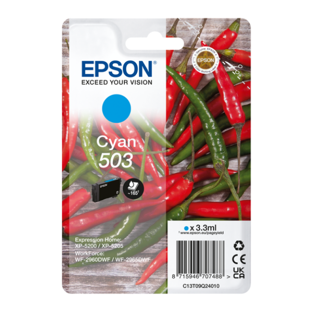 Picture of Genuine Epson 503 Cyan Ink Cartridge