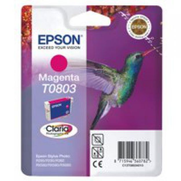 Picture of Epson T0803 Hummingbird Magenta Standard Capacity Ink Cartridge 7ml - C13T08034011