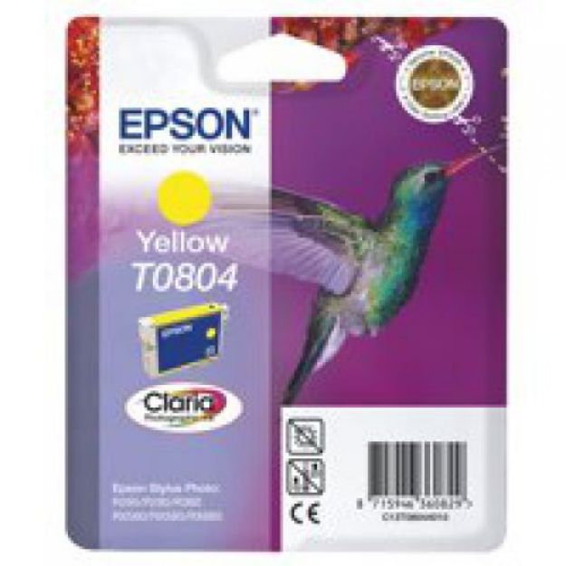 Picture of Epson T0804 Hummingbird Yellow Standard Capacity Ink Cartridge 7ml - C13T08044011