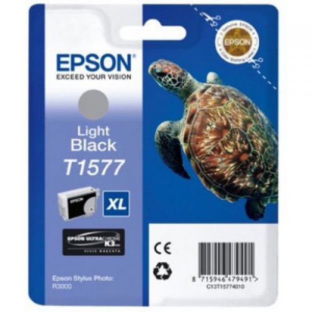 Picture of Epson T1577 Turtle Light Black Standard Capacity Ink Cartridge 26ml - C13T15774010