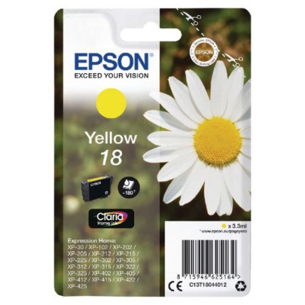 Picture of Epson 18 Daisy Yellow Standard Capacity Ink Cartridge 3ml - C13T18044012