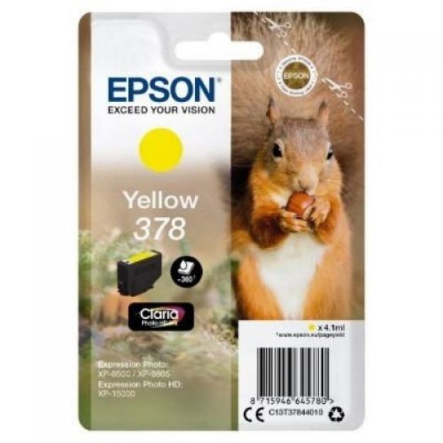 Picture of Epson 378 Squirrel Yellow Standard Capacity Ink Cartridge 4ml - C13T37844010