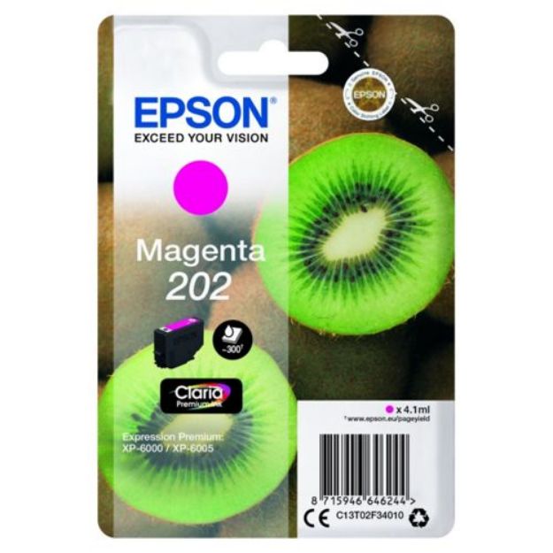 Picture of Epson 202 Kiwi Standard Capacity Magenta Ink Cartridge - C13T02F34010