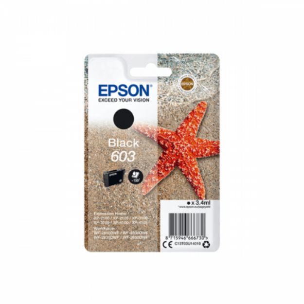 Picture of Epson 603 Starfish Black Standard Capacity Ink Cartridge 3.4ml - C13T03U14010