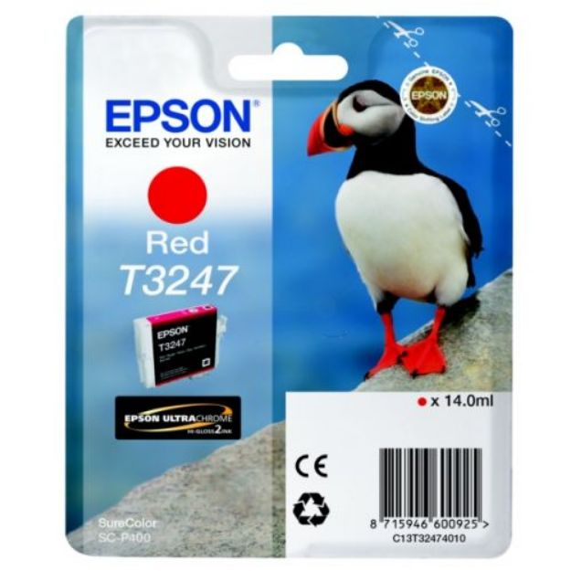 Picture of Epson T3247 Puffin Red Standard Capacity Ink Cartridge 14ml - C13T32474010