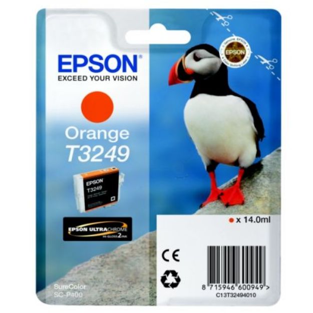 Picture of Epson T3249 Puffin Orange Standard Capacity Ink Cartridge 14ml - C13T32494010