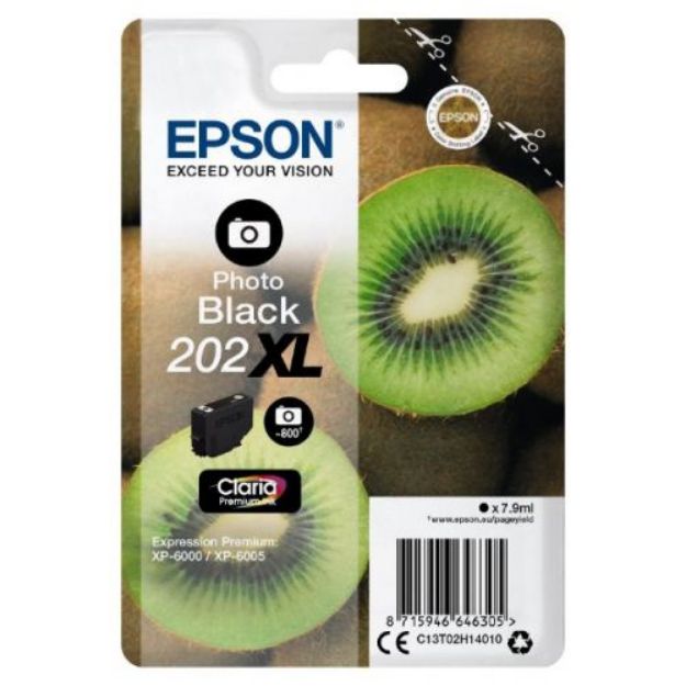 Picture of Epson 202XL Kiwi High Capacity Photo Black Ink Cartridge - C13T02H14010