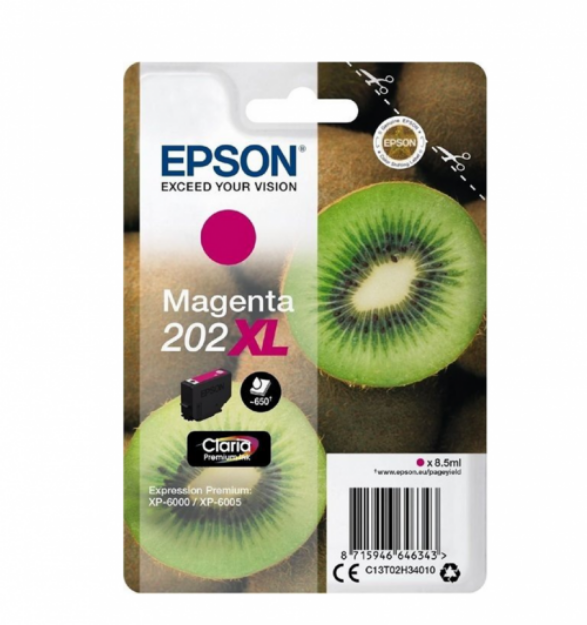 Picture of Epson 202XL Kiwi High Capacity Magenta Ink Cartridge - C13T02H34010