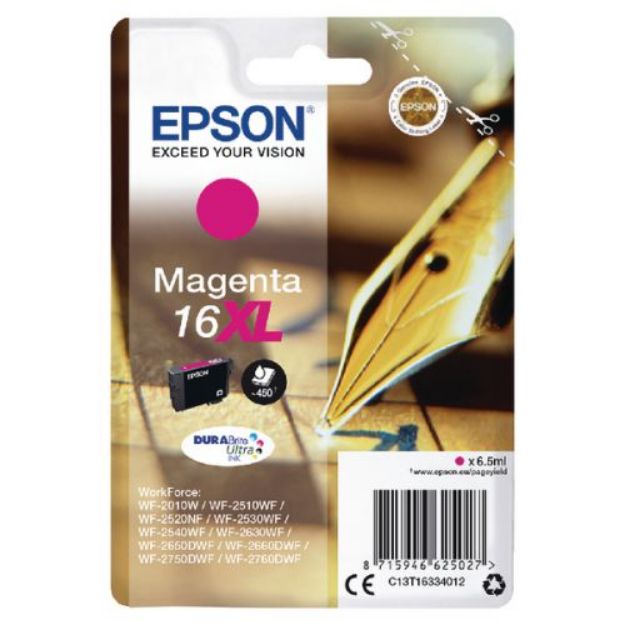 Picture of Epson 16XL Pen and Crossword Magenta High Yield Ink Cartridge 6.5ml - C13T16334012