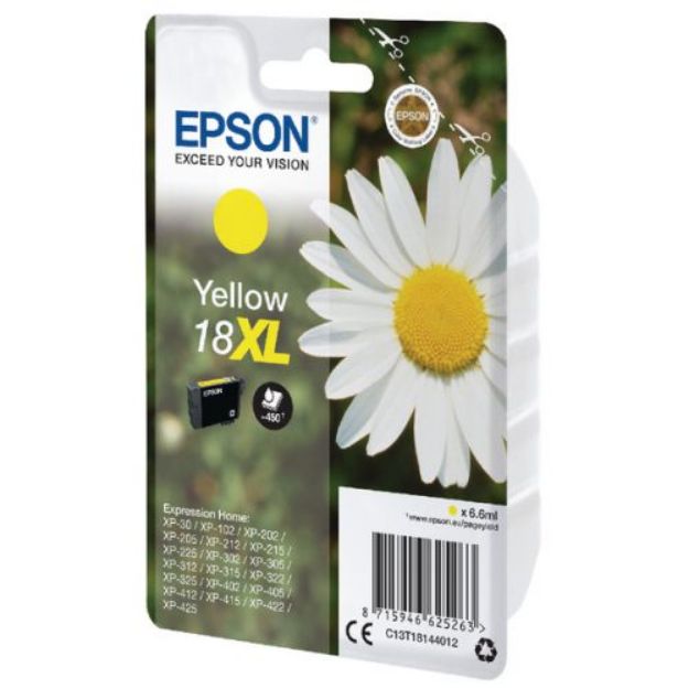 Picture of Epson 18XL Daisy Yellow High Yield Ink Cartridge 7ml - C13T18144012