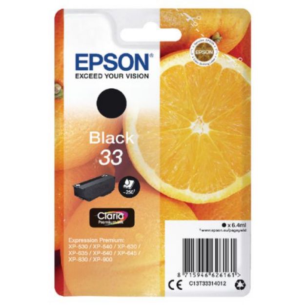 Picture of Epson 33 Oranges Black Standard Capacity Ink Cartridge 6ml - C13T33314012