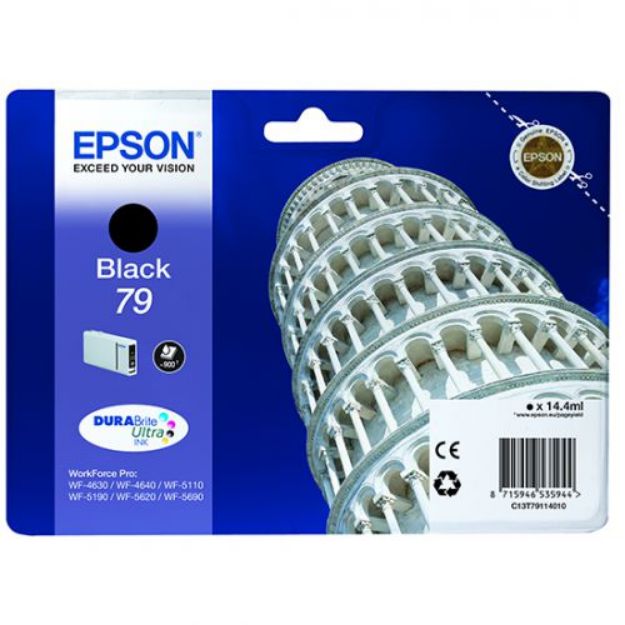 Picture of Epson 79 Tower of Pisa Black Standard Capacity Ink Cartridge 14ml - C13T79114010