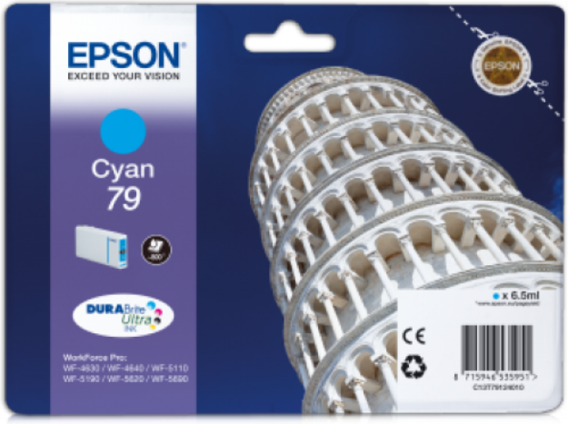 Picture of Epson 79 Tower of Pisa Cyan Standard Capacity Ink Cartridge 6.5ml - C13T79124010