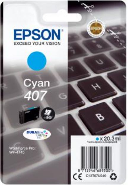 Picture of Epson WF4745 Cyan High Yield Ink Cartridge 41ml - C13T07U240