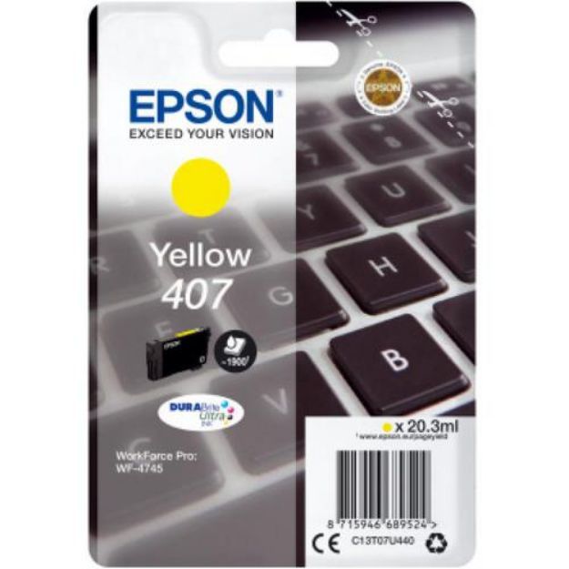 Picture of Epson WF4745 Yellow High Yield Ink Cartridge 41ml - C13T07U440