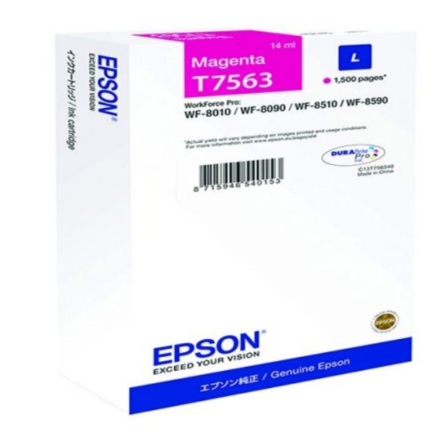 Picture of Epson T7563 Magenta Ink Cartridge 14ml - C13T756340