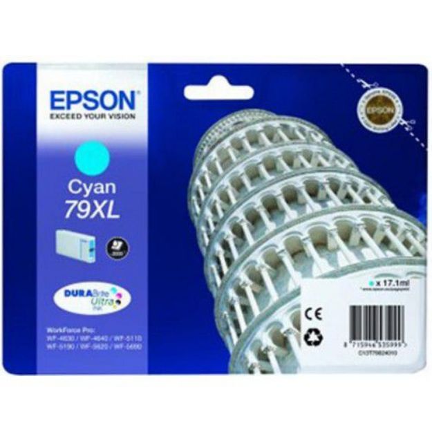 Picture of Epson 79XL Tower of Pisa Cyan High Yield Ink Cartridge 17ml - C13T79024010