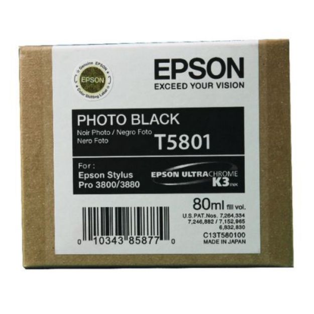 Picture of Epson T5801 Photo Black Ink Cartridge 80ml - C13T580100