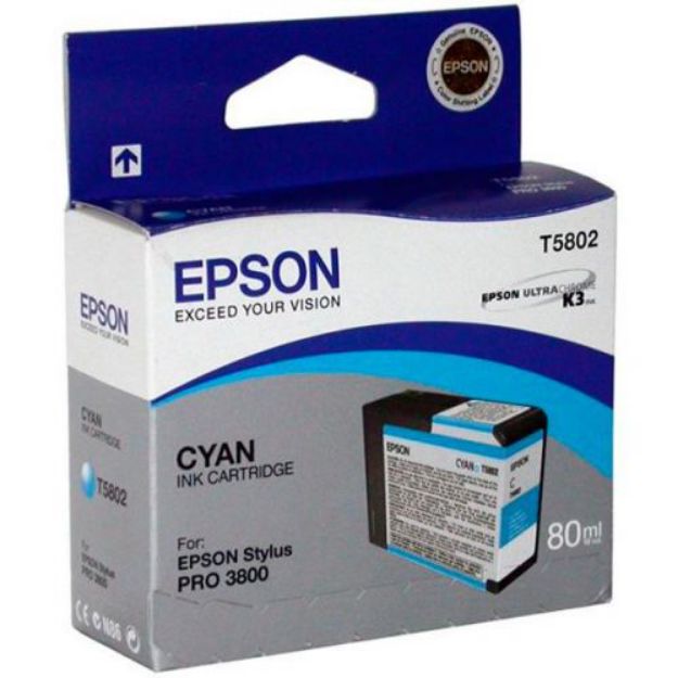 Picture of Epson T5802 Cyan Ink Cartridge 80ml - C13T580200