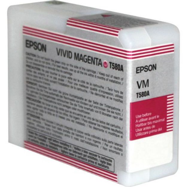 Picture of Epson T580A Vivid Magenta Ink Cartridge 80ml - C13T580A00