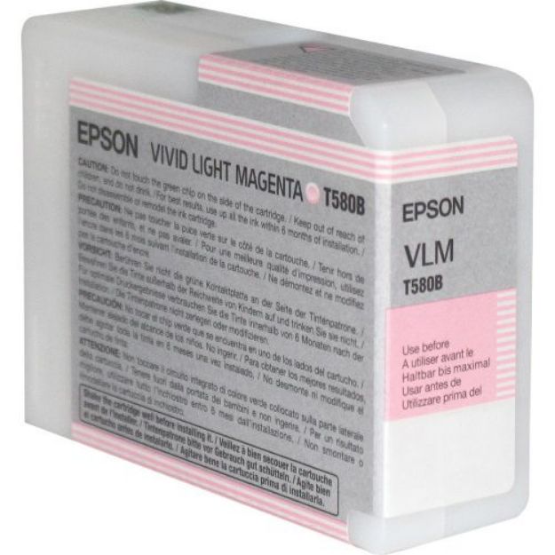 Picture of Epson T580B Light Magenta Ink Cartridge 80ml - C13T580B00