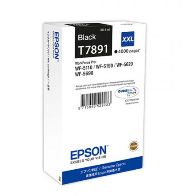 Picture of Epson T7891XXL Black High YieId Ink Cartridge 65ml - C13T789140