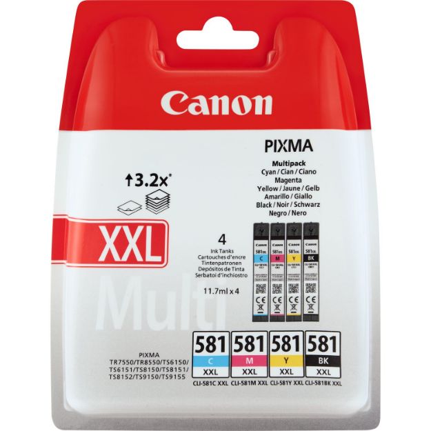 Picture of OEM Canon Pixma TS8200 Series XXL Multipack (4 Pack) Ink Cartridges