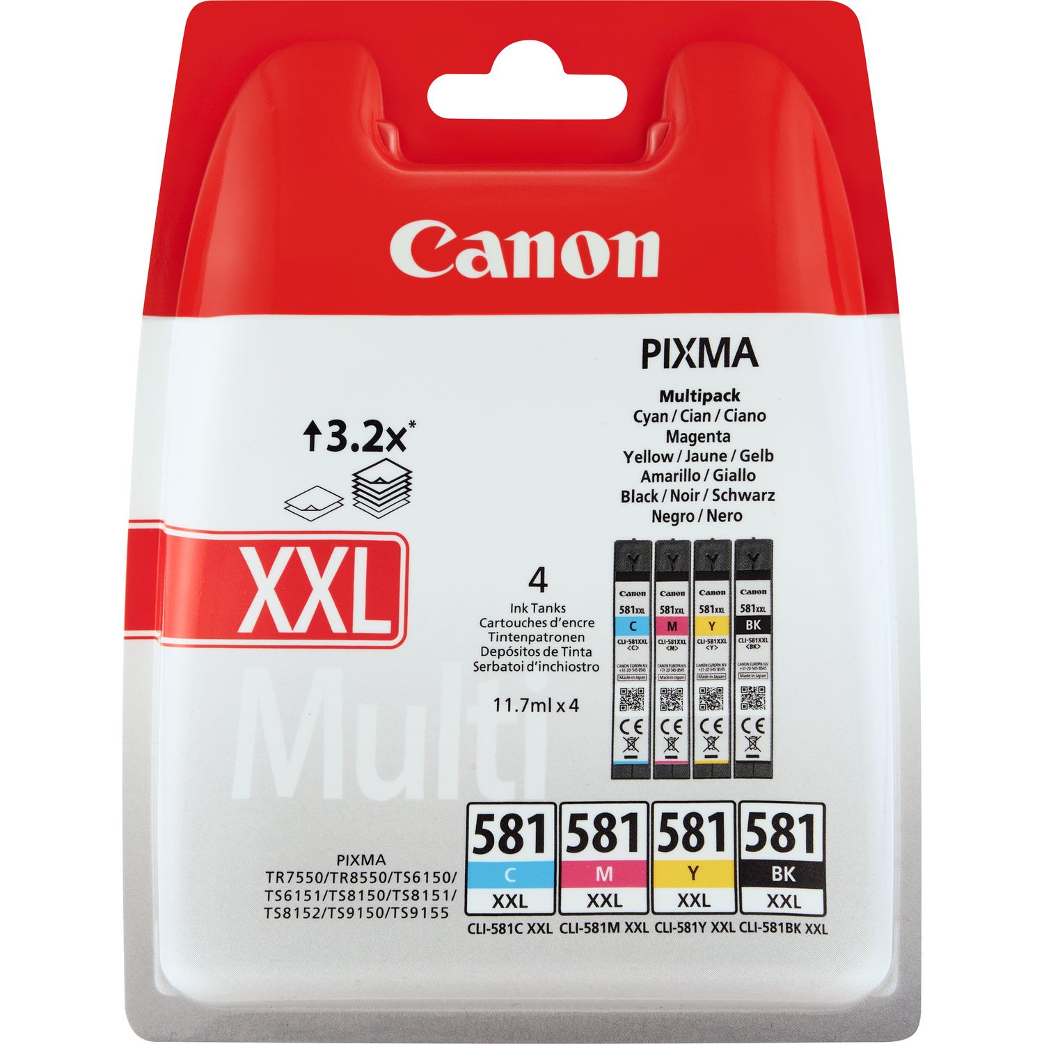 Cartouches encre compatible canon pgi-580 cli-581 xxl pour Canon