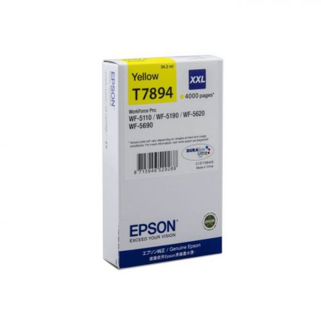 Picture of Epson T7894XXL Yellow High YieId Ink Cartridge 34ml - C13T789440