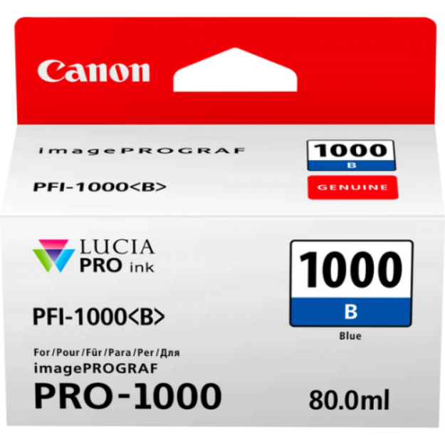 Picture of Canon PFI1000B Blue Standard Capacity Ink Cartridge 80ml - 0555C001