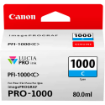 Picture of Canon PFI1000C Cyan Standard Capacity Ink Cartridge 80ml - 0547C001