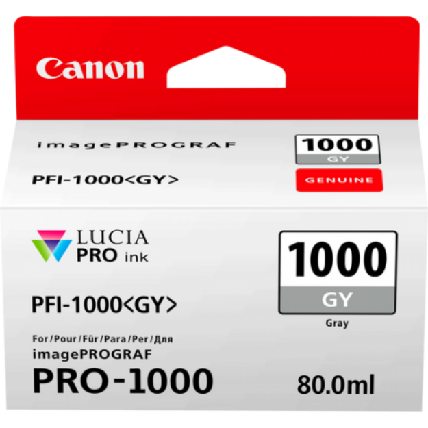 Picture of Canon PFI1000GY Grey Standard Capacity Ink Cartridge 80ml - 0552C001