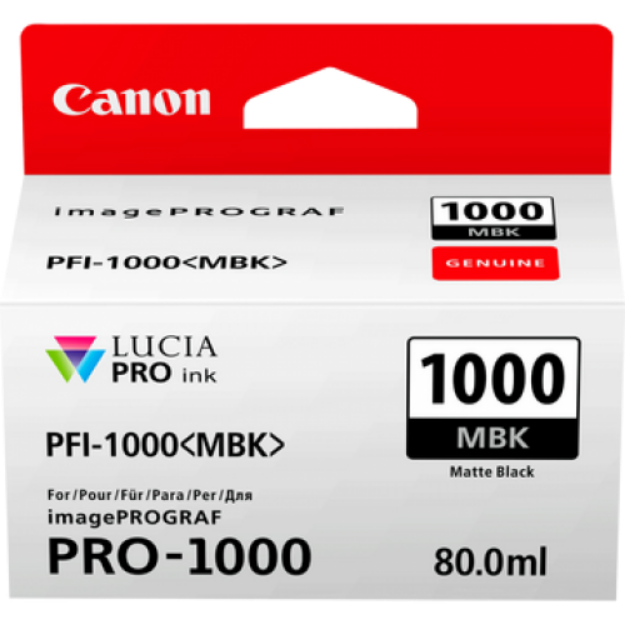 Picture of Canon PFI1000MBK Matte Black Standard Capacity Ink Cartridge 80ml - 0545C001