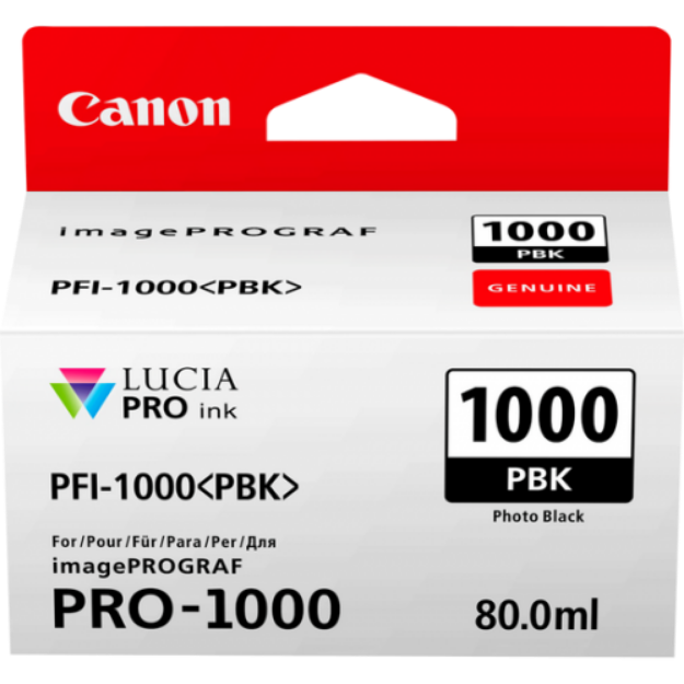 Picture of Canon PFI1000PBK Photo Black Standard Capacity Ink Cartridge 80ml - 0546C001