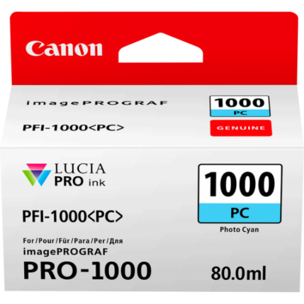 Picture of Canon PFI1000PC Photo Cyan Standard Capacity Ink Cartridge 80ml - 0550C001