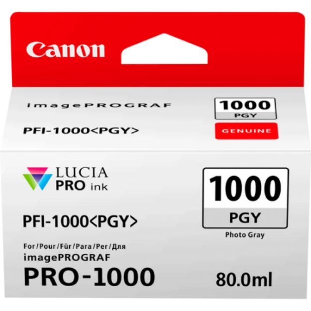 Picture of Canon PFI1000PGY Photo Grey Standard Capacity Ink Cartridge 80ml - 0553C001