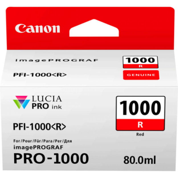 Picture of Canon PFI1000R Red Standard Capacity Ink Cartridge 80ml - 0554C001