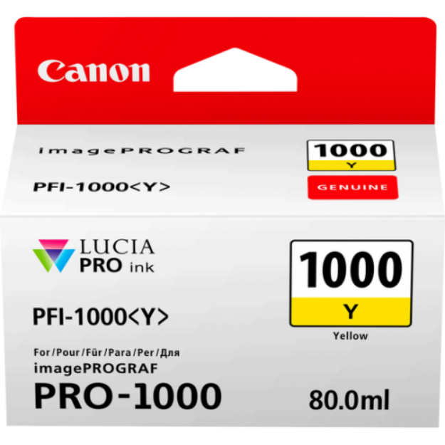 Picture of Canon PFI1000Y Yellow Standard Capacity Ink Cartridge 80ml - 0549C001