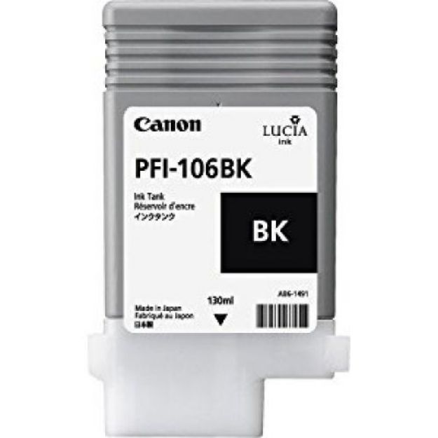 Picture of Canon PFI106BK Black Standard Capacity Ink Cartridge 130ml - 6621B001