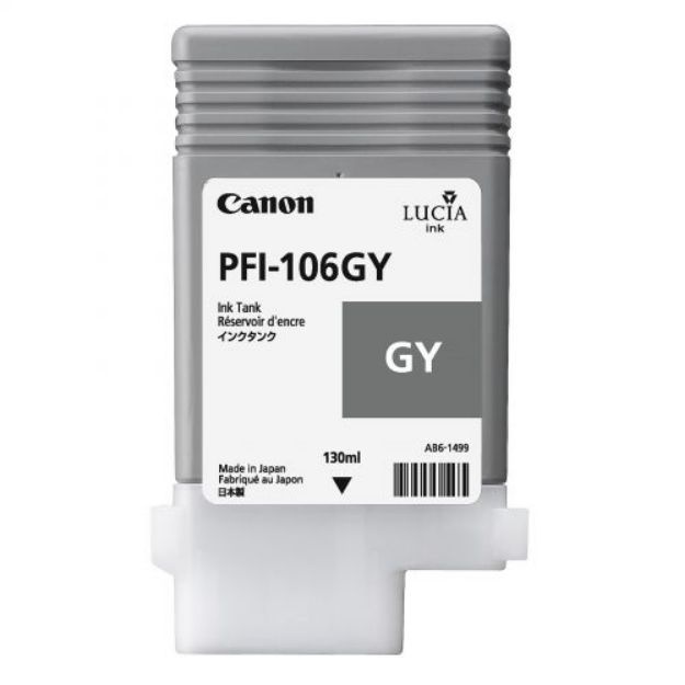 Picture of Canon PFI106GY Grey Standard Capacity Ink Cartridge 130ml - 6630B001