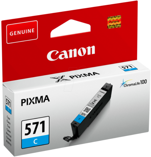 Picture of Canon CLI-571 Cyan Standard Capacity Ink Cartridge 7ml - 0386C001