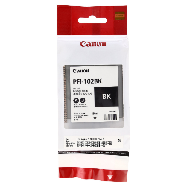 Picture of Canon PFI102BK Black Standard Capacity Ink Cartridge 130ml - 0895B001