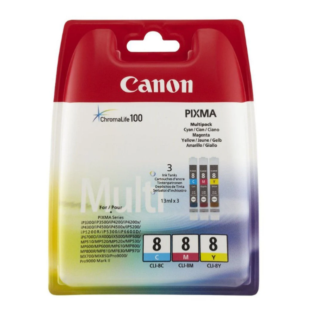 Picture of Canon CLI-8 Colour Multipack 3x 13ml (3 Pack) - 0621B029