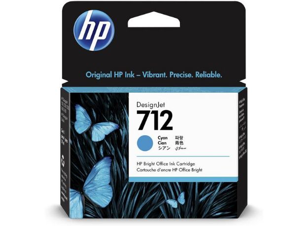 Picture of HP 712 Cyan Standard Capacity Ink Cartridge 29ml - 3ED67A