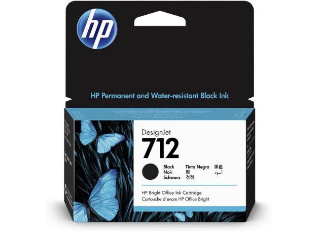 Picture of HP 712 Black Standard Capacity Ink Cartridge 38ml - 3ED70A