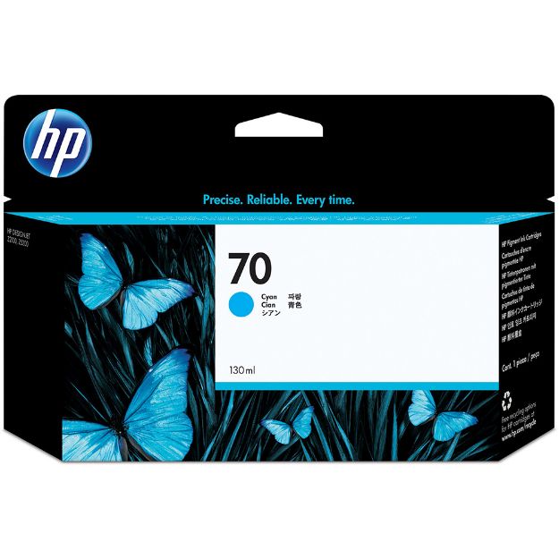 Picture of HP 70 Cyan Standard Capacity Ink Cartridge 130ml - C9452A