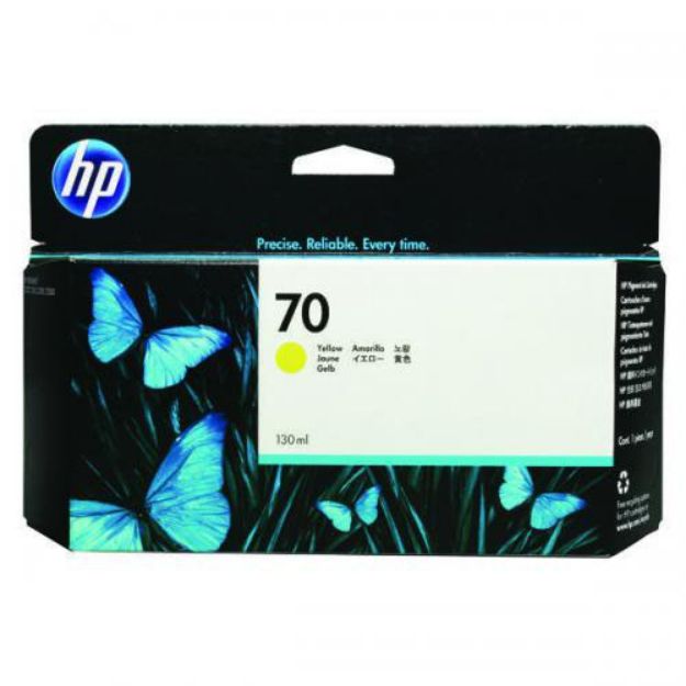 Picture of HP 70 Yellow Standard Capacity Ink Cartridge 130ml - C9454A